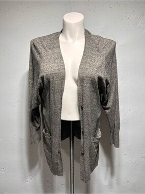 Gap Women's Brown & Black Button-Down Knit Cardigan M
